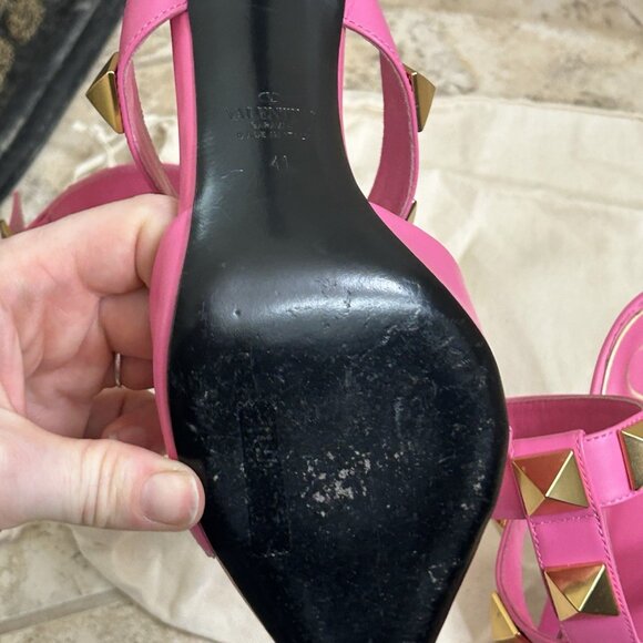 Valentino Pink Roman Stud Pumps Leather - Picture 15 of 16